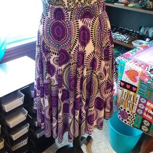 Boutique brand Fun purple print midi skirt